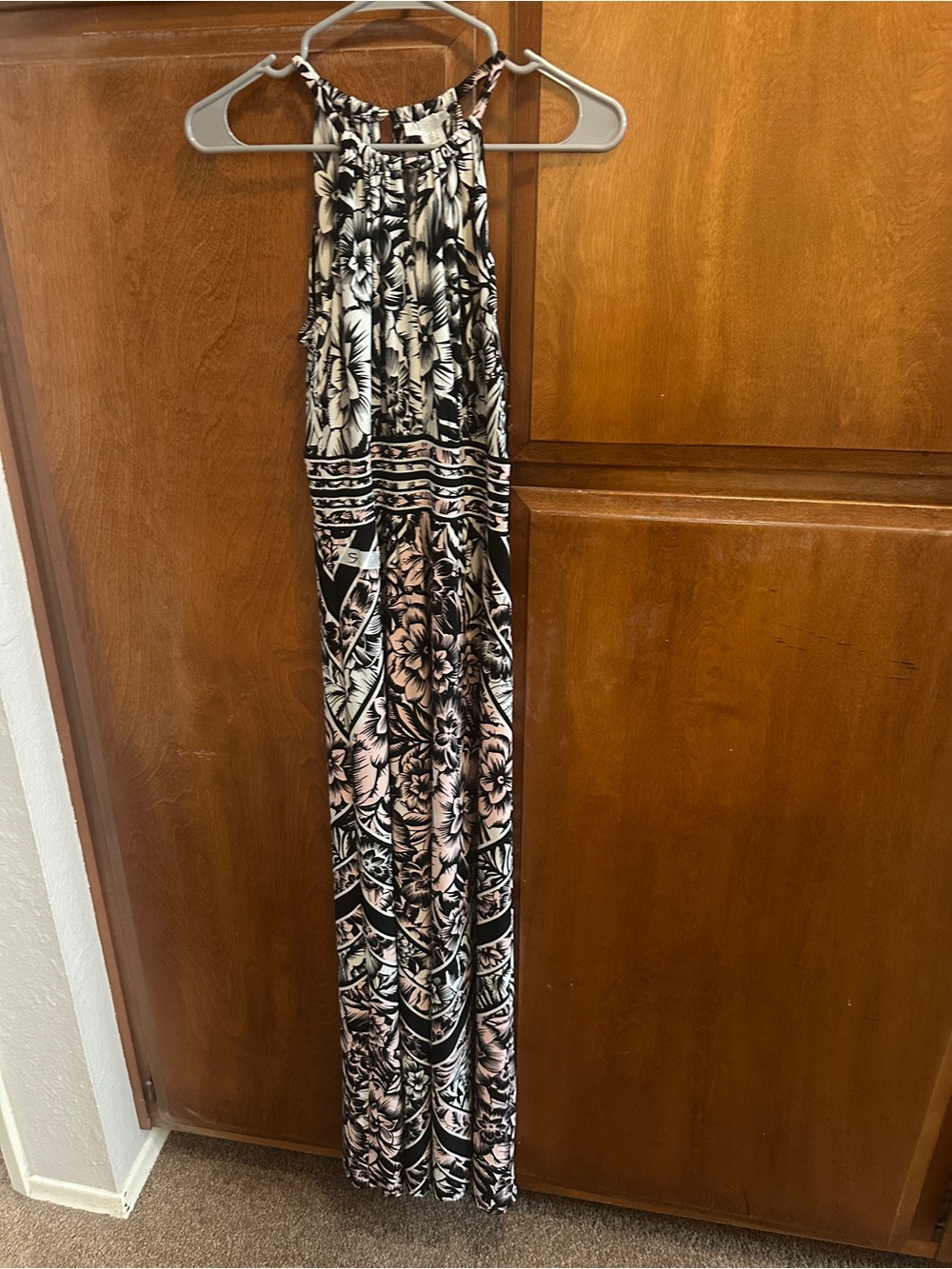 London Times Floral Halter Neck Maxi Dress Wedding Guest Garden Party